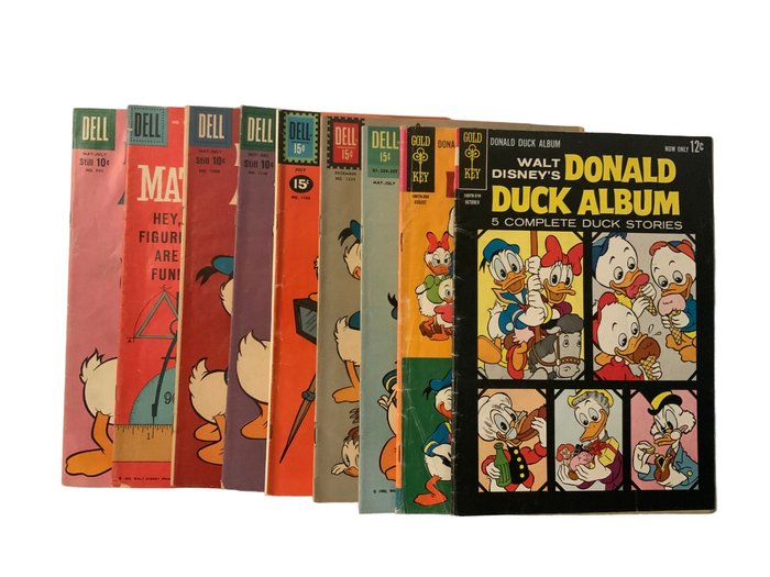 Dell Four Color Featuring Donald Duck # 995, 1051, 1099, 1140, 1182 & 1239 + 3x Donald Duck Album - 9 Comic - Erstausgabe - 1959/1963