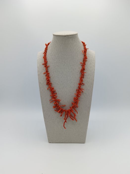 No Reserve Price - Necklace - 18 kt. Yellow gold Coral 