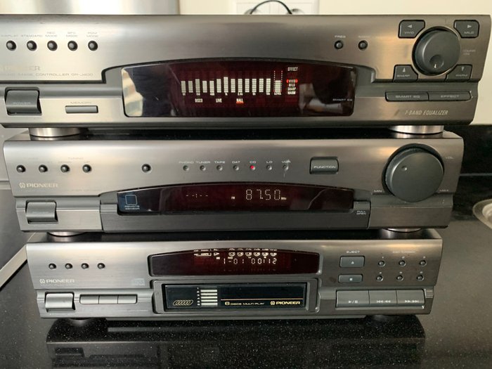 Pioneer - GR-J400 聲像控制器、GX-J400 固態立體聲接收器、PD-J900M 多碟 CD 播放機 - Hi-fi 音響組