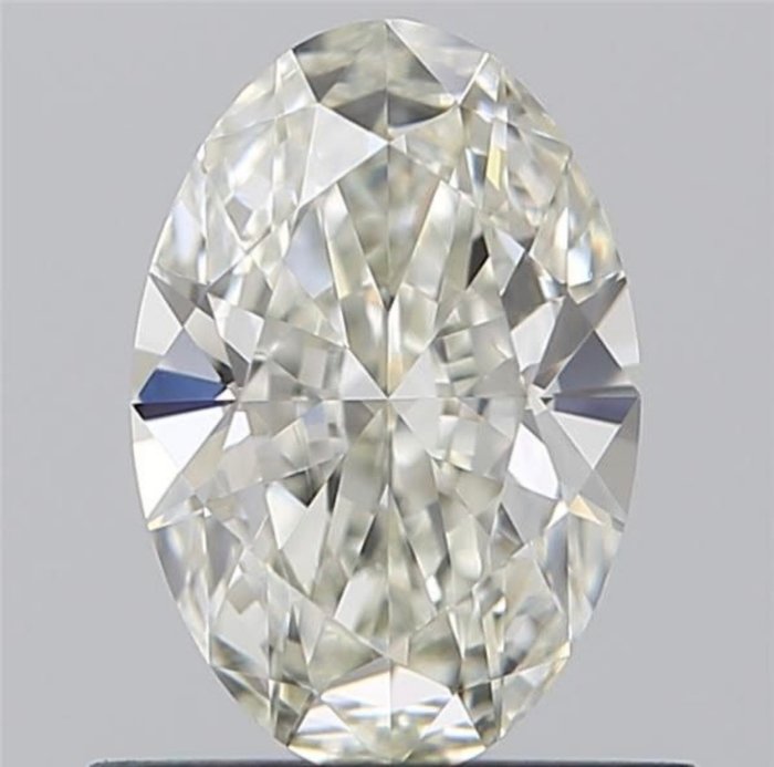 1 pcs 鑽石 - 0.70 ct - 橢圓形 - H(次於白色的有色鑽石) - VS2, *No Rserve Price* *2EX*