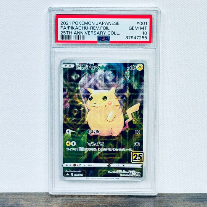 Pokémon - Pikachu Mirror Reverse Holo - 25th Anniversary Collection 001/028 Graded card - Pokémon - PSA 10