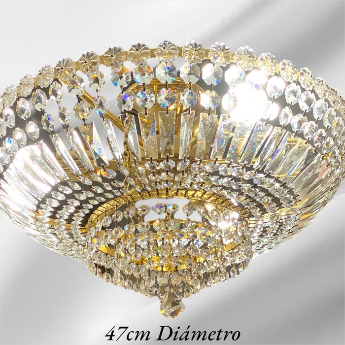 Elegante  Lámpara de Diseño - Taklampe - Bronse - Swarovski-krystaller
