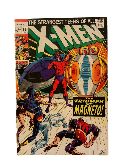 Uncanny X-Men (1963 Series) # 63 Silver Age Gem! The Triumph of Magneto! - Neal Adams art! High Grade! - 1 Comic - Första upplagan - 1969