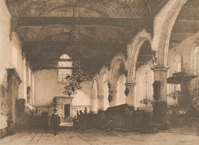 Johannes Bosboom (1817-1891) - Interior Bakenesser Church Haarlem, The Netherlands