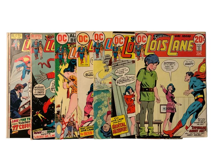 Superman's Girlfriend Lois Lane (1958 Series) # 122, 123, 124, 126, 127, 130 & 131 - Bronze Age Gems! # 122 Bondage Cover - 7 Comic - Erstausgabe - 1972/1973
