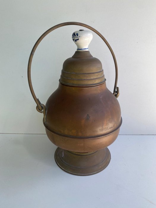 Chaleira de carvão - antigo extintor de lareira - 壺 - 銅, 黃銅