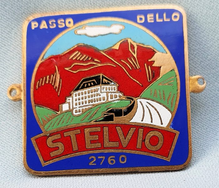 Abzeichen - Geëmailleerde Grille Badge - Passo dello Stelvio - Italien - 20. Jahrhundert - Mitte (2. Weltkrieg)