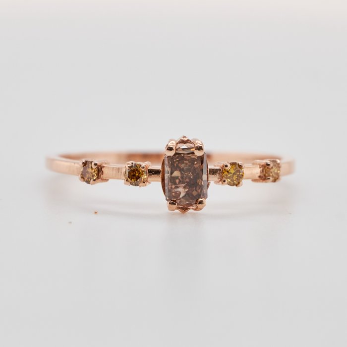 No Reserve Price - Ring Pink Gold Diamond  (Natural) 