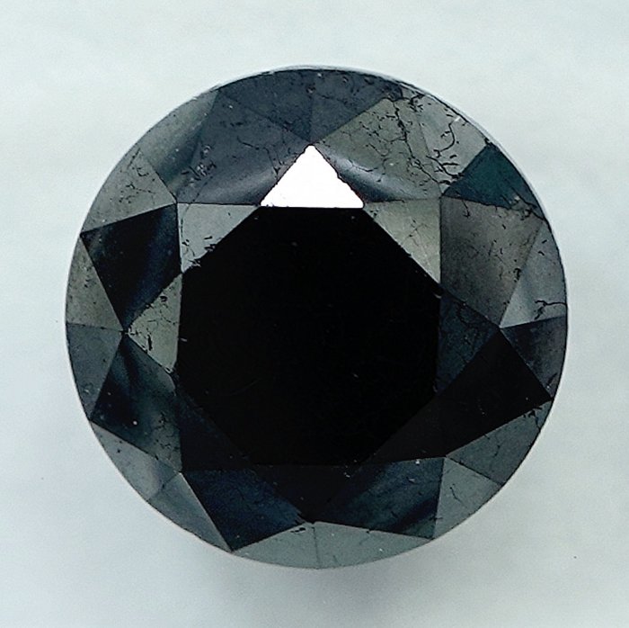 Diamant - 3.48 ct - Brillant - Black - N/A