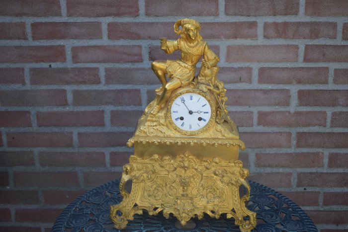 壁炉架时钟 - 路易斯菲利普 - 镀金青铜 - 1850-1900