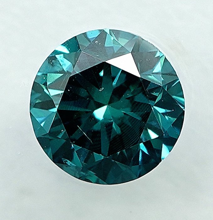 Diamantes - 0.50 ct - Brillante - Fancy Intense Greenish Blue - SI1