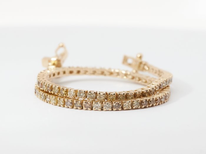 Zonder Minimumprijs - Tennis armband Geel goud Diamant  (Natuurlijk) 