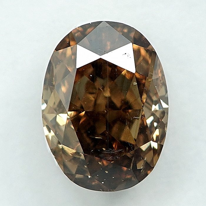 鑽石 - 1.66 ct - 橢圓形 - Natural Fancy Yellowish Brown - SI1