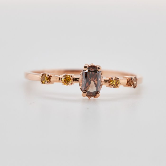 χωρίς τιμή ασφαλείας - Δαχτυλίδι Ροζ Χρυσό Διαμάντι  (Φυσικό) 