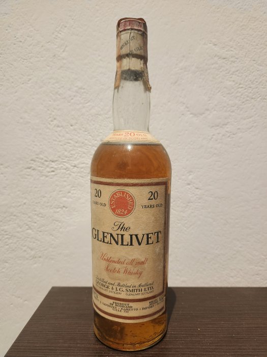 Glenlivet 20 years old - Unblended All Malt - Original bottling  - b. kb. 1970 - 75cl