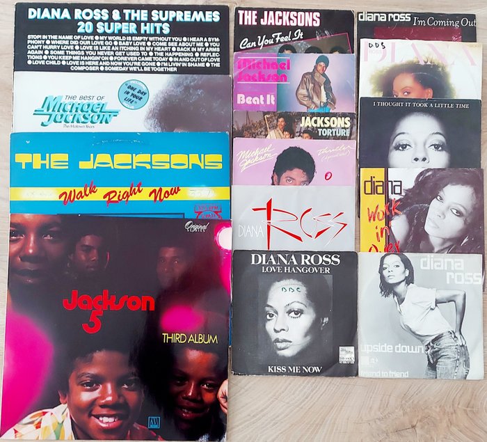 Diana Ross, Diana Ross & The Supremes, Jackson 5, Michael Jackson, 3 Album  + 11 Singoli  + 1 MIX - Diverse artiesten - Diverse titels - Vinylplaat - 1970