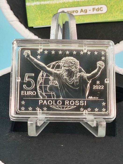 Italien. 5 Euro 2022 "Paolo Rossi"  (Utan reservationspris)
