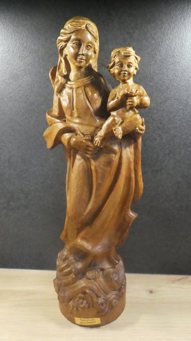 Handschnitzerei Handarbeit - Figura - Marienstatue Maria und Jesukind - Madeira