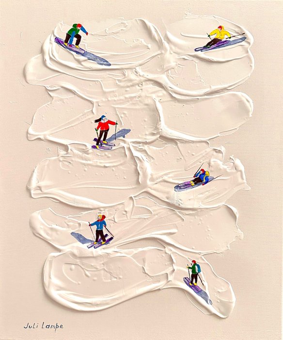 Juli Lampe (1980) - Ski Lovers in the snow clouds.