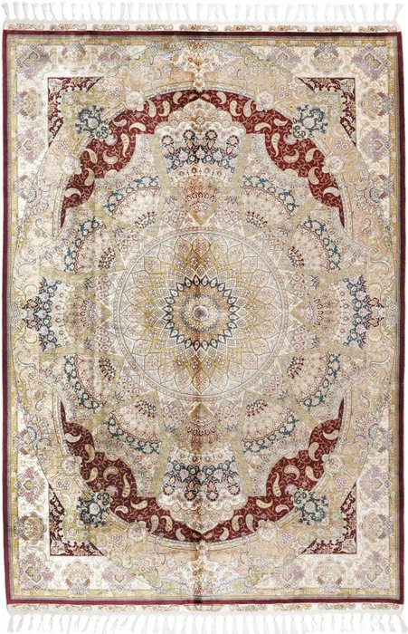 Tapete Hereke Original Fine China Seda Pura em Seda Novo Tapete - Carpete - 254 cm - 169 cm