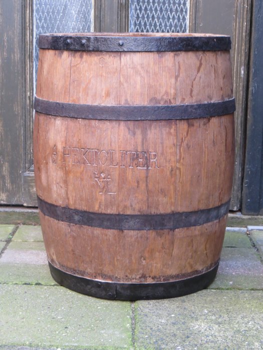 Zeldzame geijkte aardappelmaat - 液體測量器 - 橡木, 鐵（鍛鍊） - 19世紀末