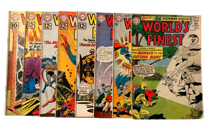 World's Finest Comics (1941 Series) Featuring Batman and Superman # 121, 123, 124, 125, 129, 132, 134 & 135 - 8 Comic - 第一版 - 1961/1963