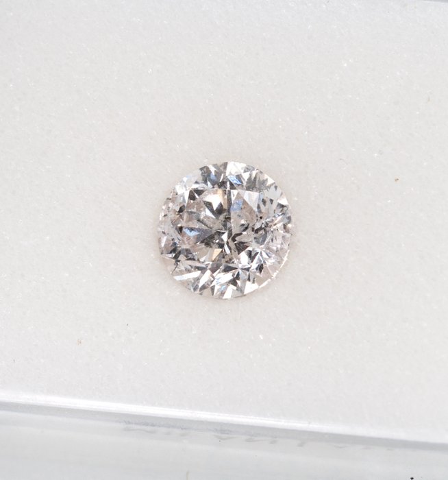 1 pcs Diamant - 0.50 ct - Rund, Keine Reserve - F - I2