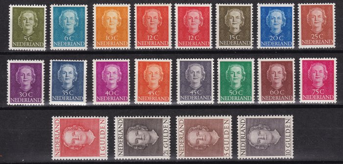 Niederlande 1949/1949 - Königin Juliana, NVPH 518/537 postfrisch mit Fotozertifikat - Koningin Juliana, NVPH 518/537