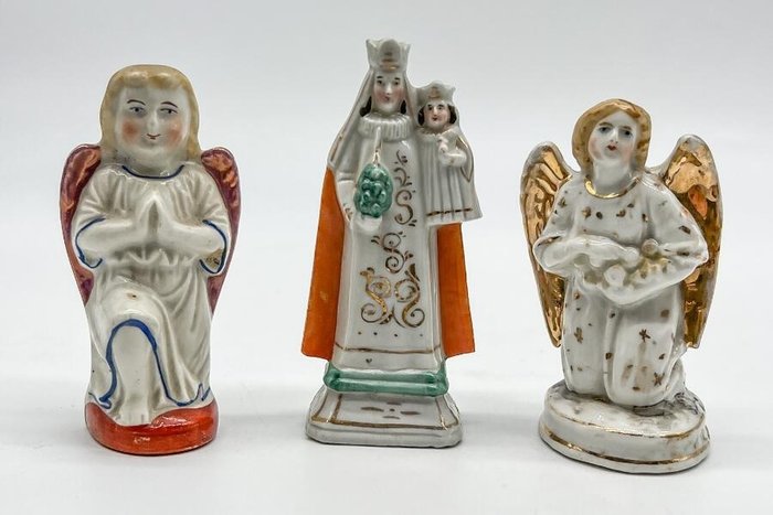 Christlich 3 antike sakrale Figuren - 10.5 cm  (Ohne Mindestpreis)