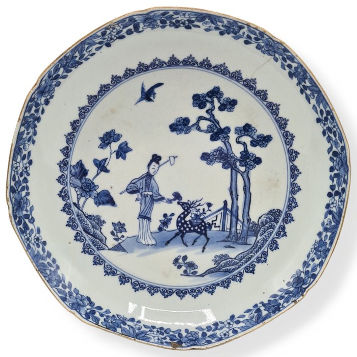 Rare Long Eliza & Deer Dish (25,5 cm) - Plato - Porcelana