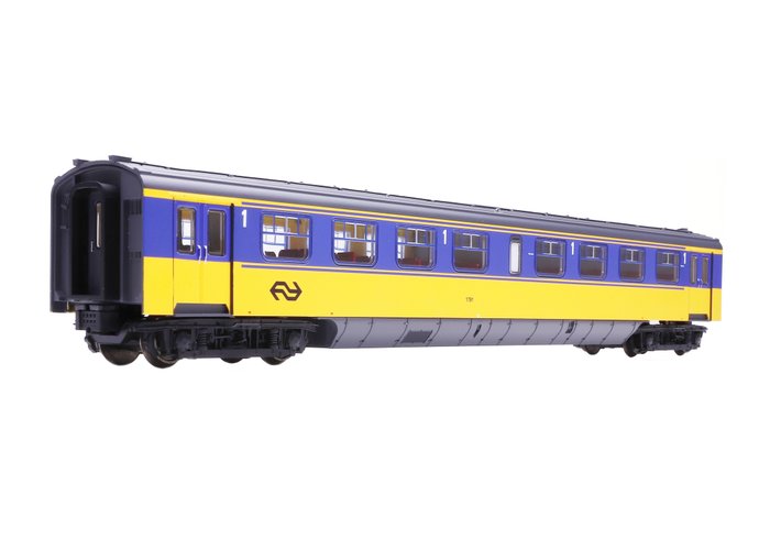 Artitec H0 - 20.406.01 - Wagon de passagers pour trains miniatures (1) - Voiture intermédiaire Mat '54/Hondekop 1ère classe, de la rame, en couleur IC - NS
