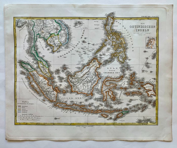 Asia, Mapa - Indias Orientales; A. Stieler - Die Ostindischen Inseln. - 1873