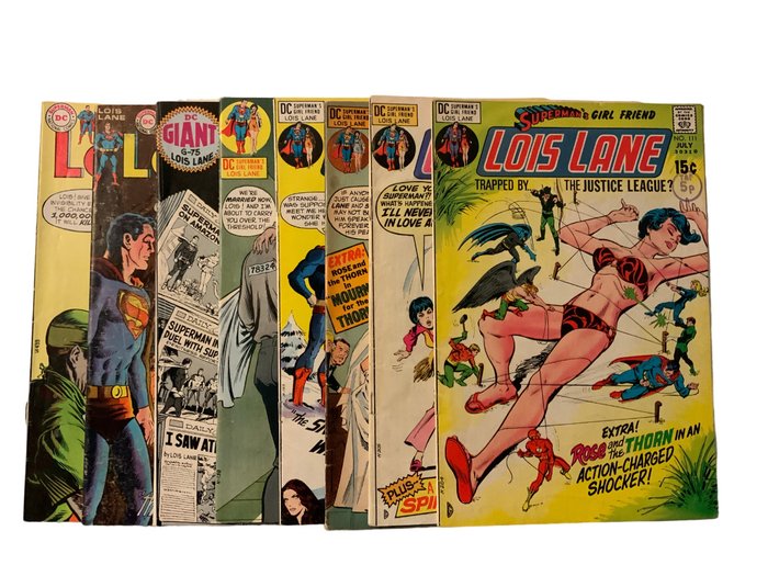 Superman's Girlfriend Lois Lane (1958 Series) # 101, 103, 104, 105, 107, 108, 109 & 111 Bronze Age Gems! - Famous Bondage Cover! - 8 Comic - Første utgave - 1970/1971