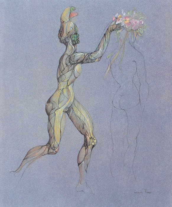 Leonor Fini (1907-1996) - Beauté couronnée de fleurs