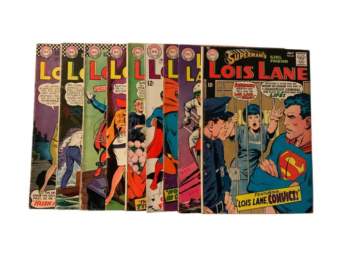 Superman's Girlfriend Lois Lane (1958 Series) # 71, 72, 73, 74, 79, 80, 81, 83 & 84 - 9 Comic - Første utgave - 1967/1968