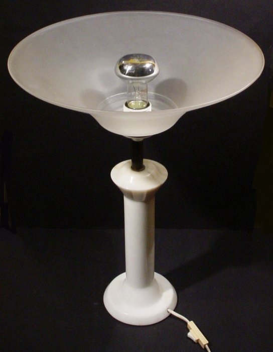 Lampă  de masă - Sticlă satinată și marmură