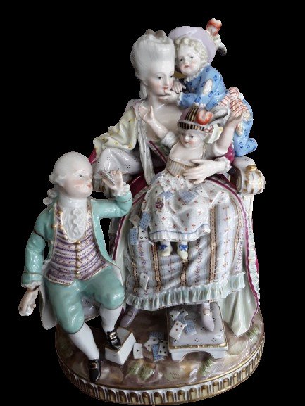 Meissen - 雕像 - Mamma con i suoi bambini - 瓷