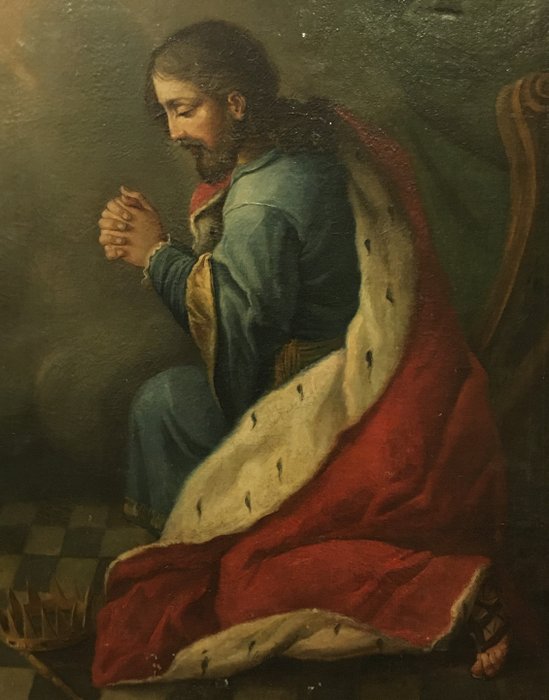 Scuola italiana (XIX) - Re in preghiera