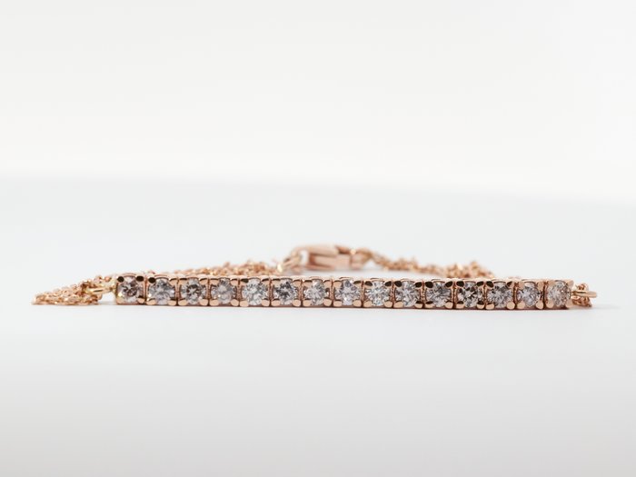 Ohne Mindestpreis - Armband Roségold Diamant  (Natürlich) 