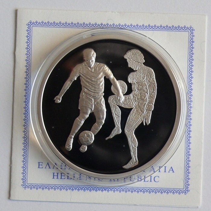 Hellas. 10 Euro 2004 "Olympiade Athen - Fußball" Proof  (Ingen reservasjonspris)