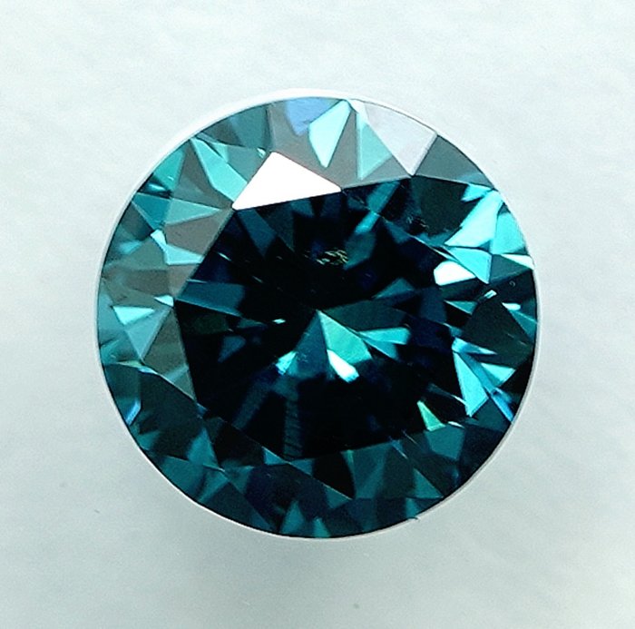 钻石 - 0.62 ct - 明亮型 - Fancy Intense Blue - SI1 微内含一级
