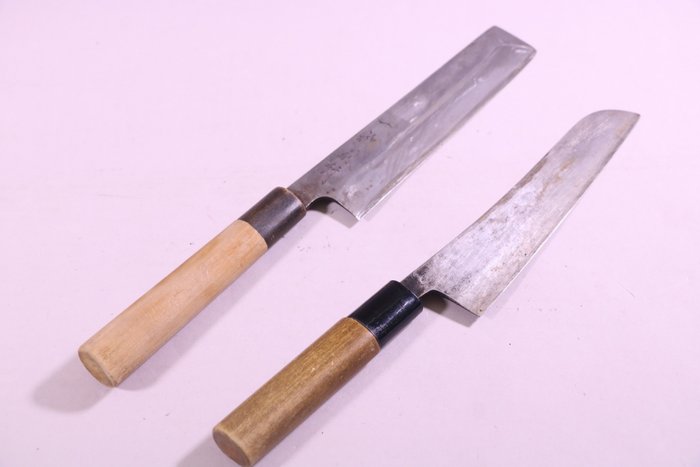 "刀 KATANA" kitchen knife,  奈切 nakiri, 蛸引 takohiki - Coltello da cucina - Kitchen knife set - Acciaio - Giappone