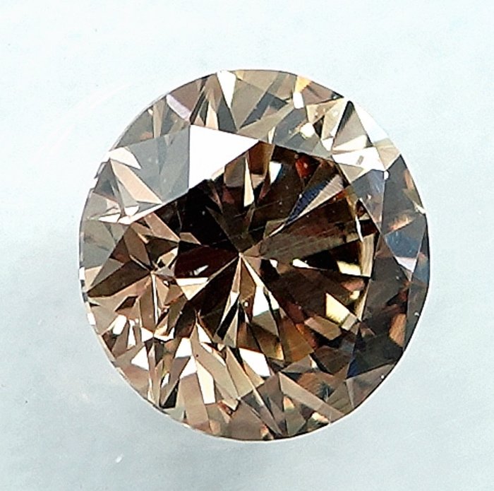 Diamant - 0.54 ct - Briliant - Natural Fancy Orangy Brown - SI1