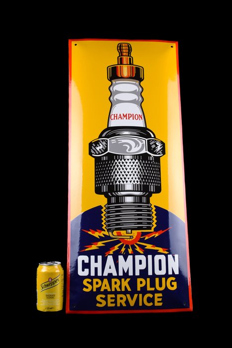Sign - Champion - Champion SPARK PLUGS XL enamel sign, 700mm