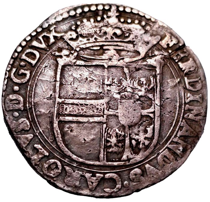 Italia, Mantova. Ferdinando Carlo (1669-1707). Quarto di scudo 1675