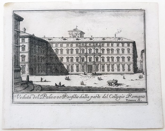Europa, Landkarte - Italien / Rom; Giovanni Battista Piranesi - Veduta del Palazzo Panfilio dalla parte del Collegio Romano - 1761-1780