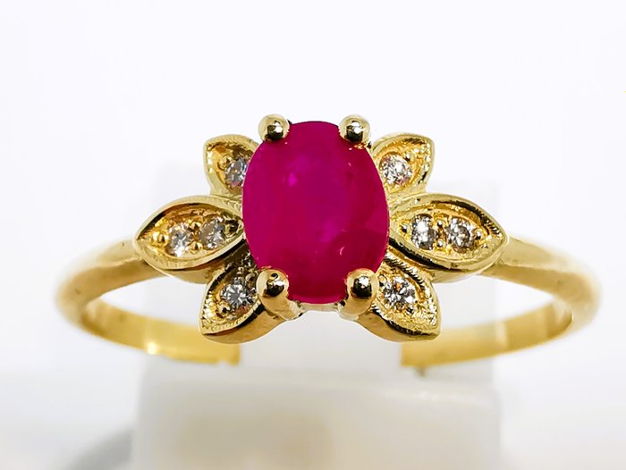 No Reserve Price - Ring Yellow gold Ruby