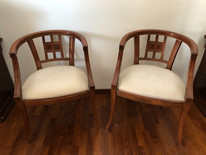 扶手椅子 (2) - 部门扶手椅 - 棉, 胡桃木