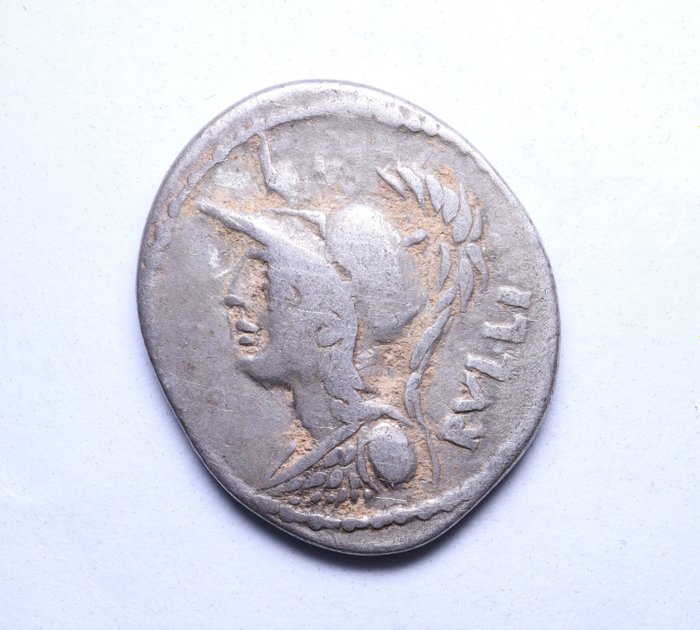 罗马共和国. P. 瑟维利乌斯 M.f.鲁卢斯， c.公元前100. Denarius Rome  (没有保留价)