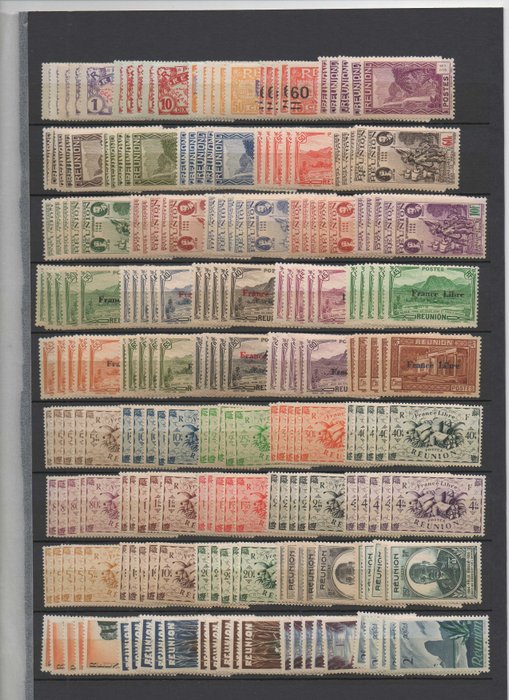留尼汪 1907/1974 - 全新豪华团聚邮票，YT 评级为 2,470 欧元